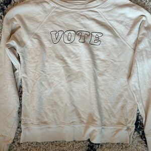 MATE Women's Cream Sweatshirt with 'VOTE' Embroidery